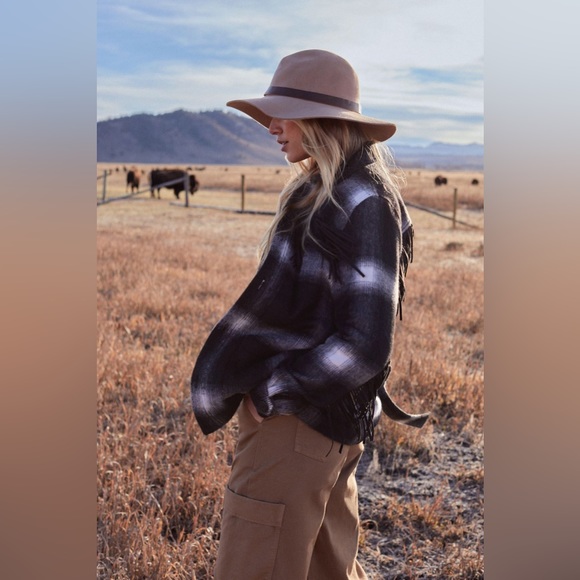 NWT Mother Womens Wool Blend Finge Coat Shirt Jacket Outerwear